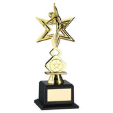 GOLD PLASTIC 'DANCE/GYM' STAR FIGURE ASSEMBLED ON BASE (1in CEN) - 8.5in
